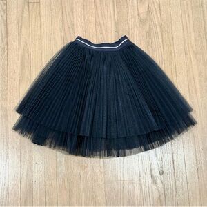 Jacadi Navy Layered Tulle Skirt with Contrast Waistband